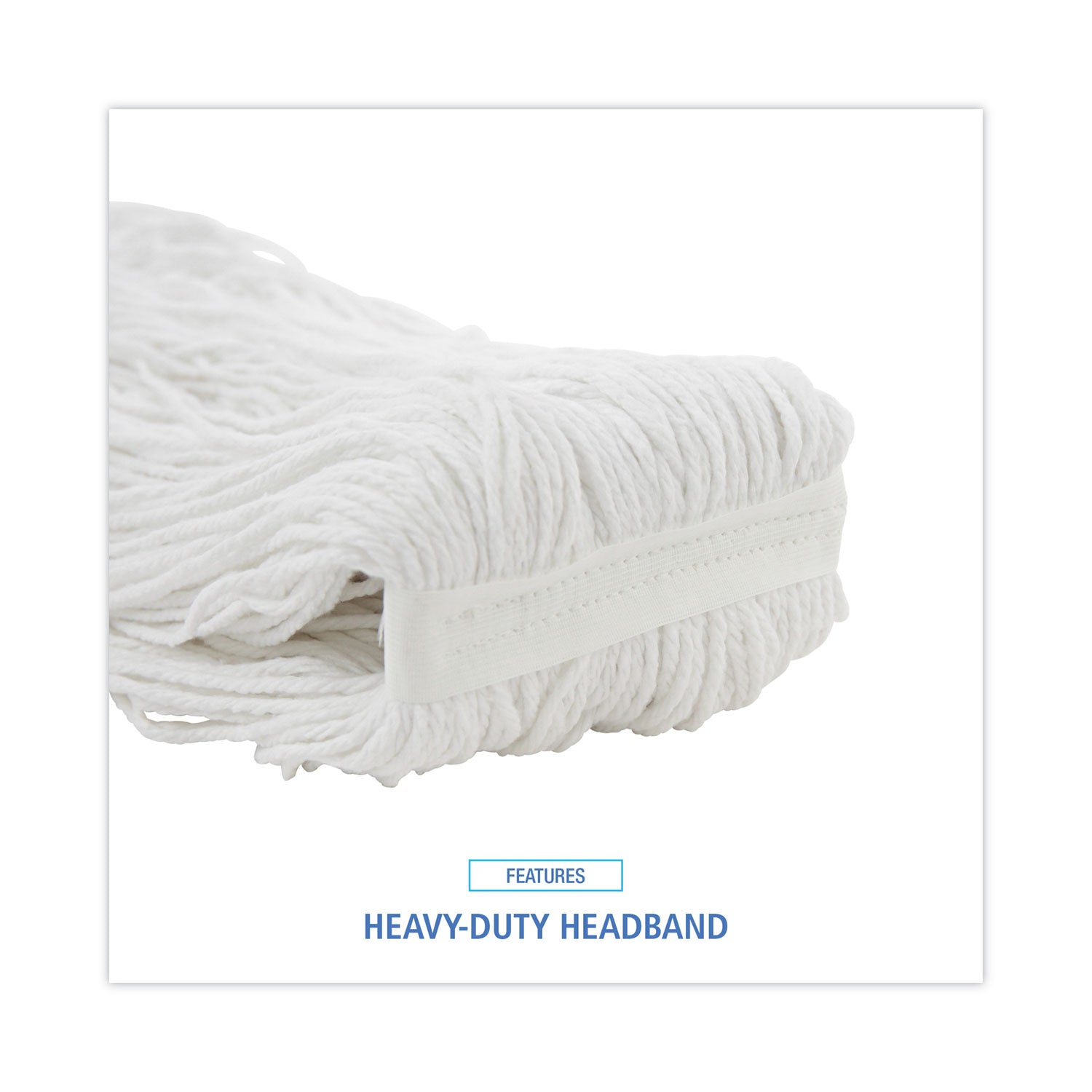 Premium Cut-End Wet Mop Heads, Rayon, 20oz, White, 12/carton