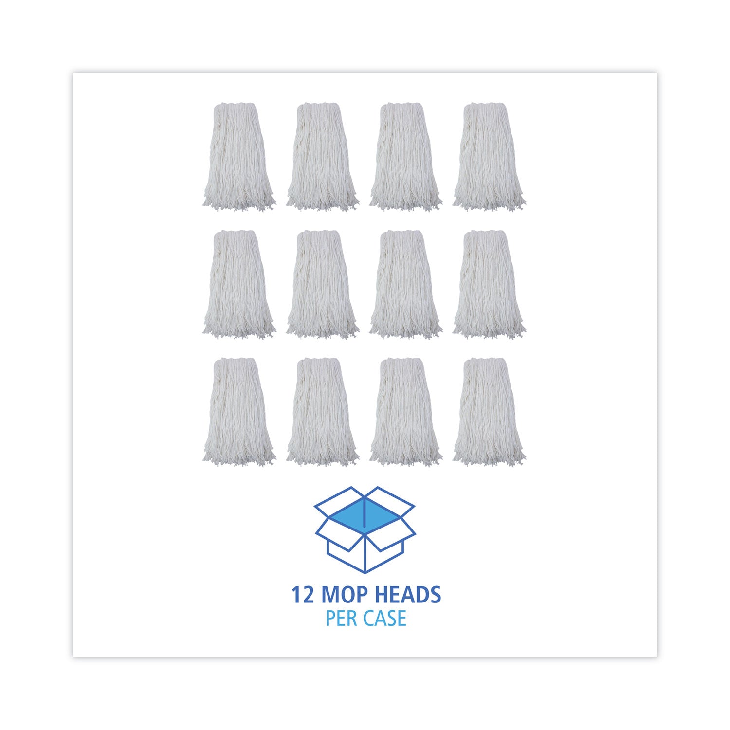 Cut-End Wet Mop Head, Rayon, No. 32, White, 12/carton