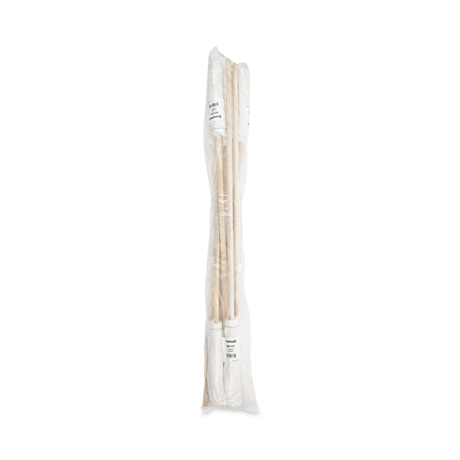 Handle/Deck Mops, #12 White Rayon Head, 48" Natural Wood Handle, 6/Pack