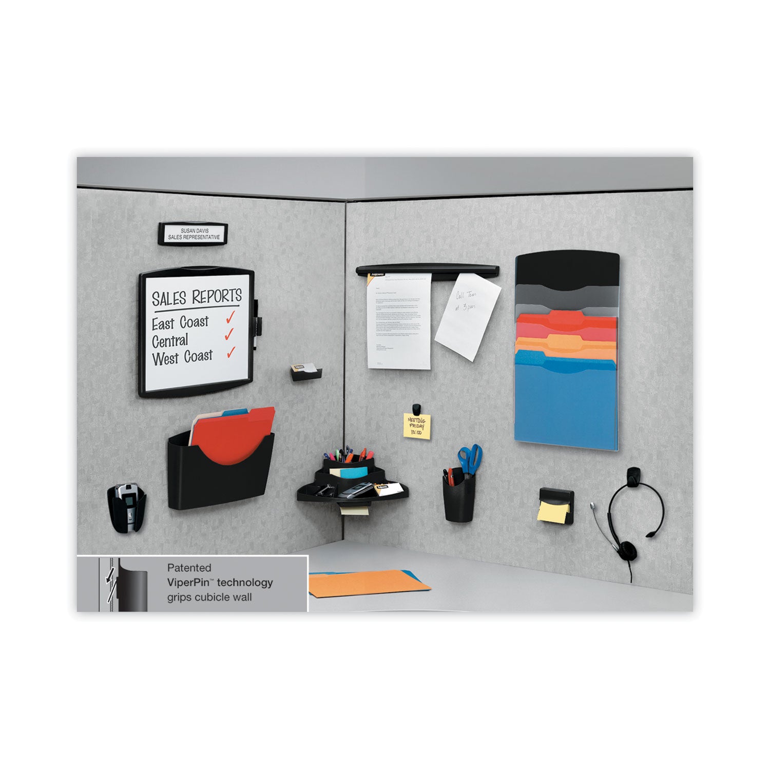 9" Width x 2.5" Height x 0.7" Depth - Rectangular Shape - Wall Mountable - Tackable, Replaceable, Recyclable, Repositionable - Outdoor - Plastic, Steel - Dark Graphite - 1 Each