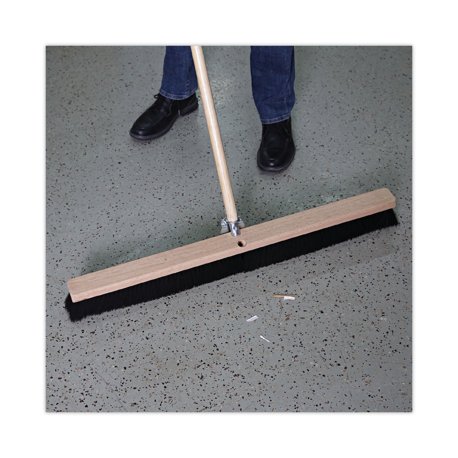 Floor Brush Head, 3" Black Polypropylene Bristles, 36" Brush