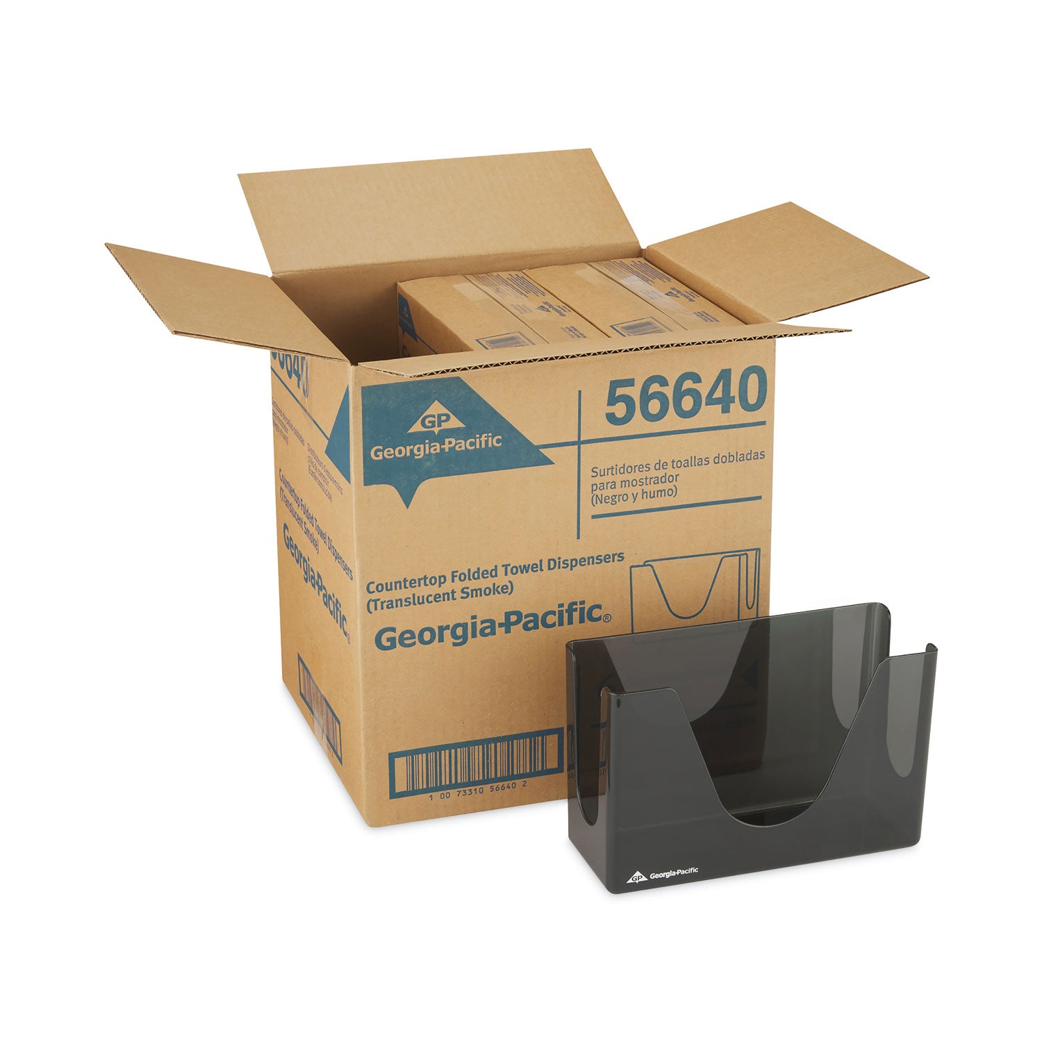 Georgia-Pacific Countertop C-Fold/M-Fold Paper Towel Dispenser - C Fold, Multifold Dispenser - 7" Height x 11" Width x 4.4" Depth - Plastic - Smoke - Durable, Washable - 1 Each