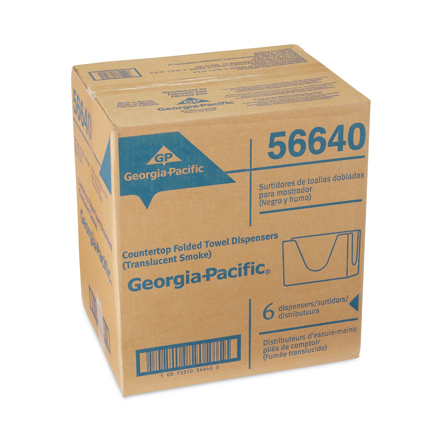 Georgia-Pacific Countertop C-Fold/M-Fold Paper Towel Dispenser - C Fold, Multifold Dispenser - 7" Height x 11" Width x 4.4" Depth - Plastic - Smoke - Durable, Washable - 1 Each