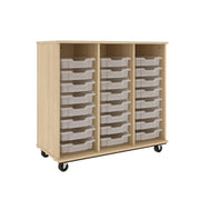 IDS Mob Open Bin, Battle Creek Oak, 41"H x 44"W x 21"D