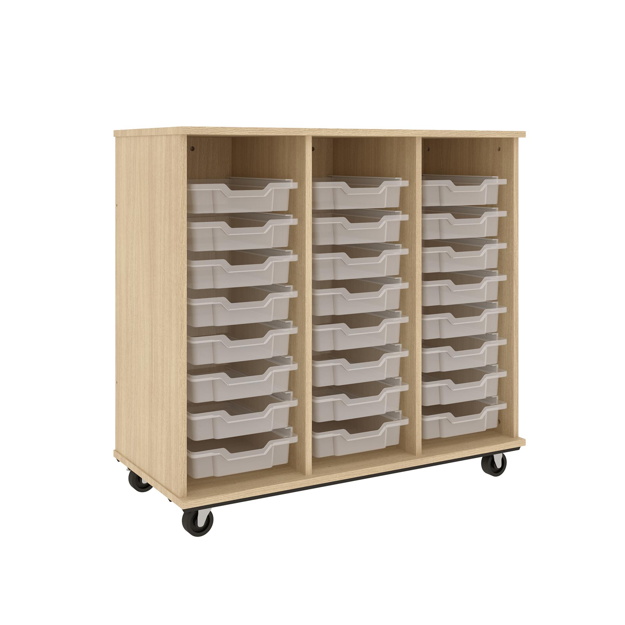 IDS Mob Open Bin, Battle Creek Oak, 41"H x 44"W x 21"D