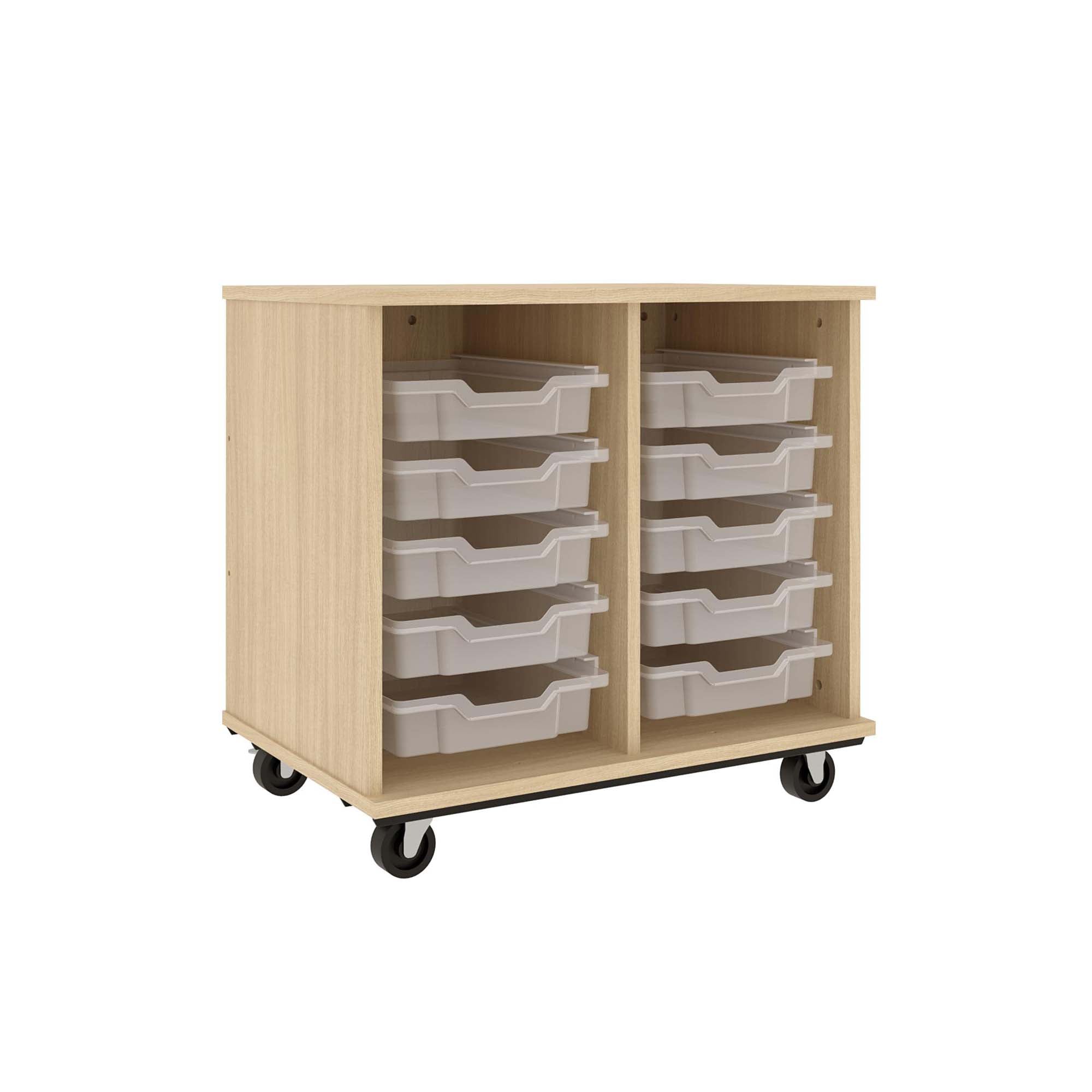 IDS Mob Open Bin, Battle Creek Oak, 29"H x 31"W x 21"D