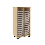 IDS Mob Open Bin, Battle Creek Oak, 60"H x 31"W x 21"D