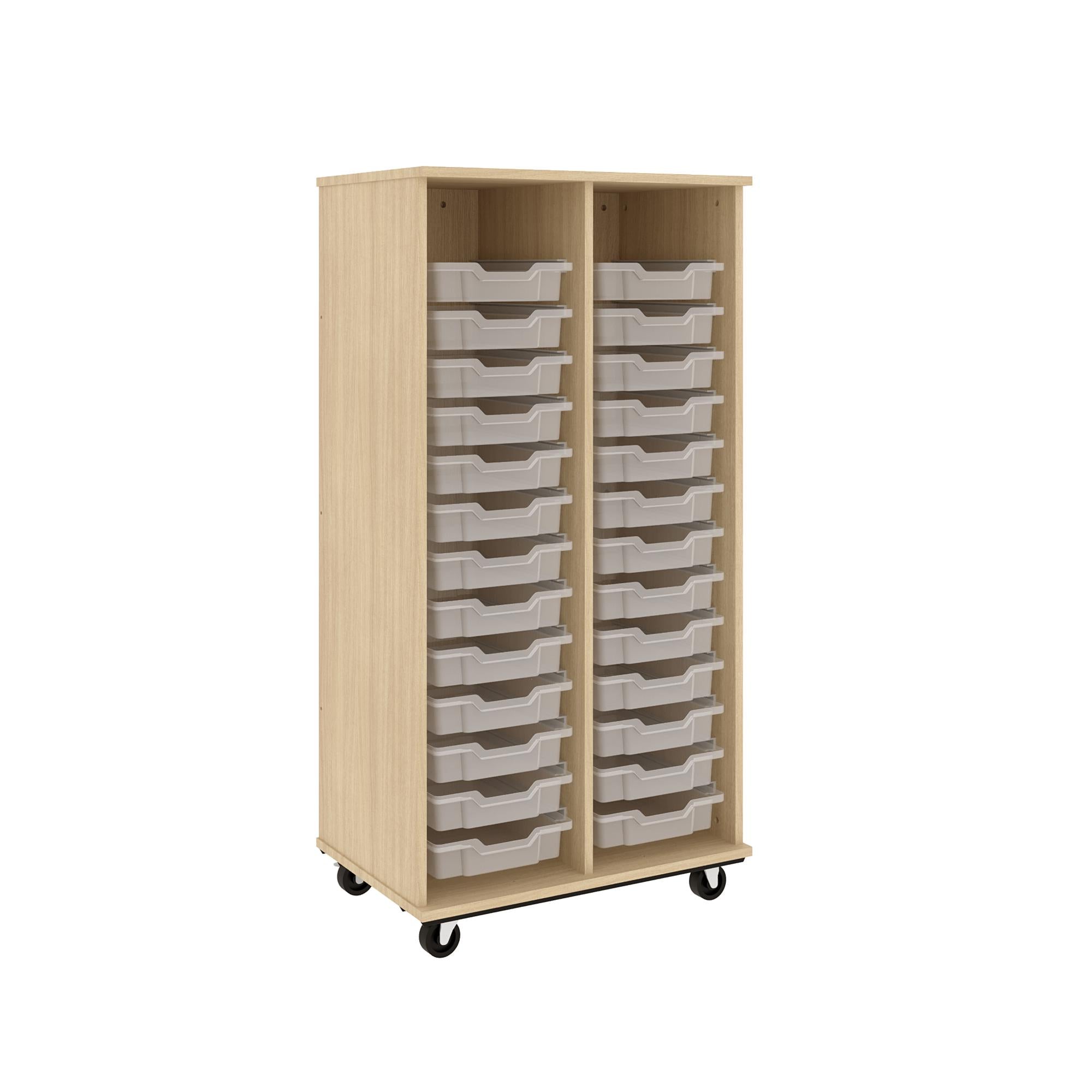 IDS Mob Open Bin, Battle Creek Oak, 60"H x 31"W x 21"D