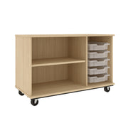 IDS Mob Tray/Shelf Open Bin, Battle Creek Oak, 29"H x 44"W x 21"D