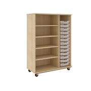 IDS Mob Tray/Shelf Open Bin, Battle Creek Oak, 60"H x 44"W x 21"D