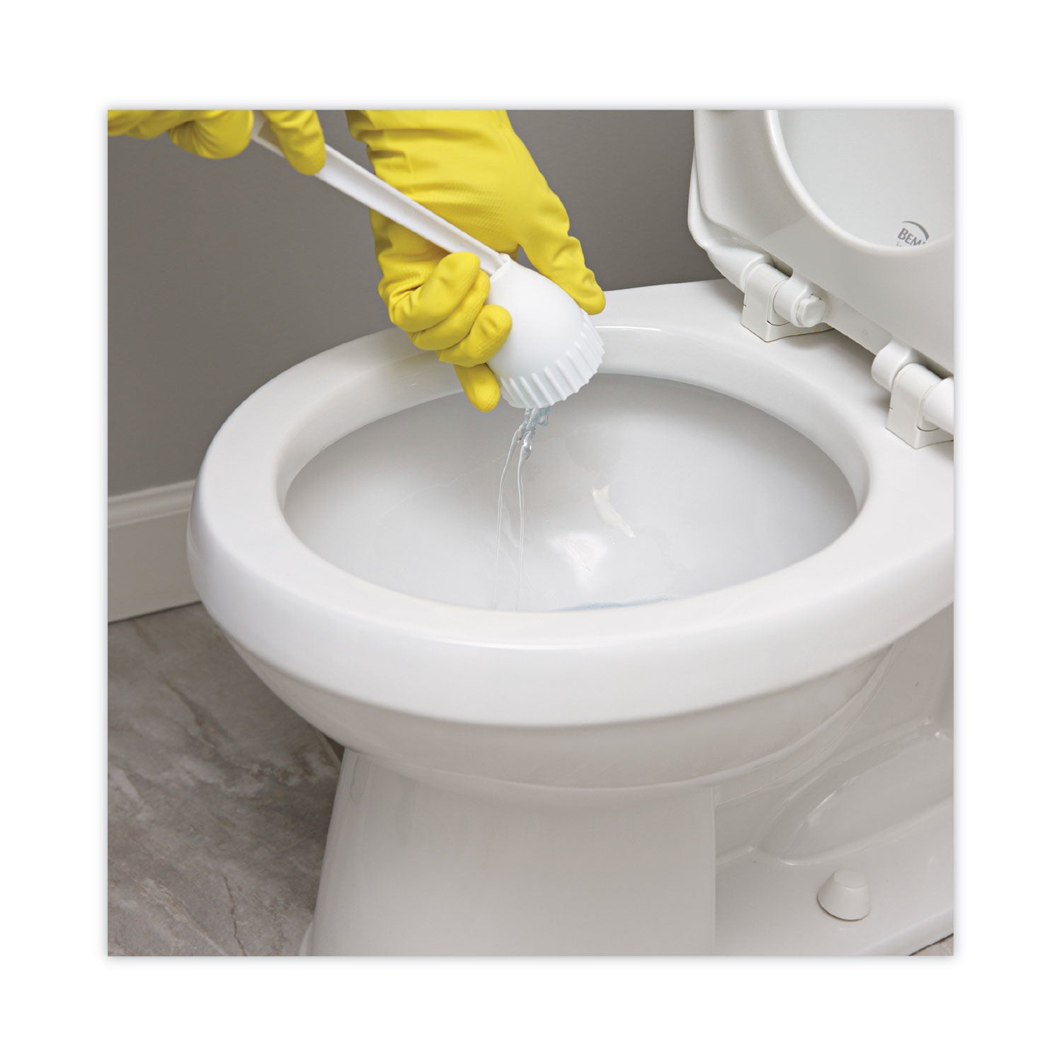 Cone Toilet Bowl Mop, 10" Handle, 2" Mop Head, White, 25/Carton