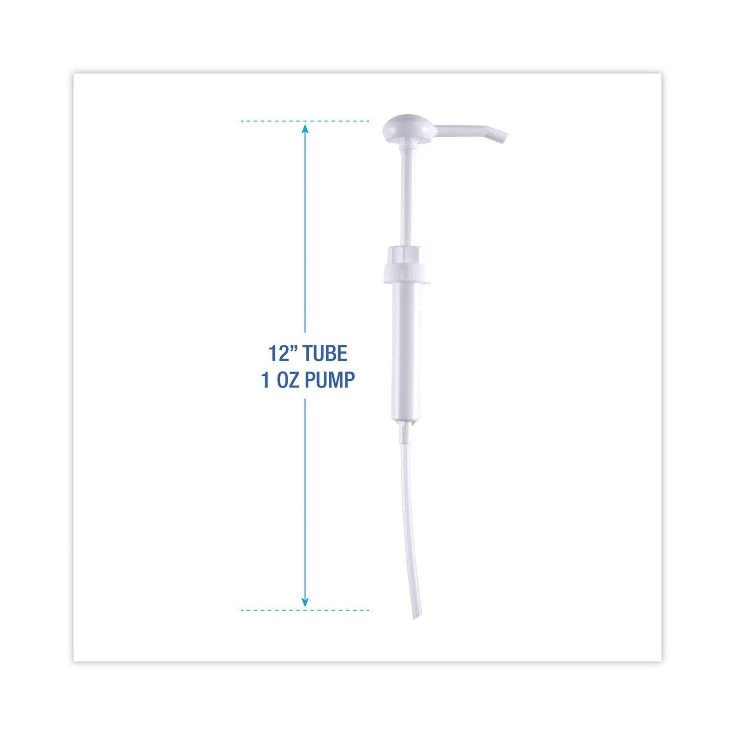 Siphon Pump for 1 gal Bottles, 1 oz Output, 12" Tube, Plastic, White, 12/Carton