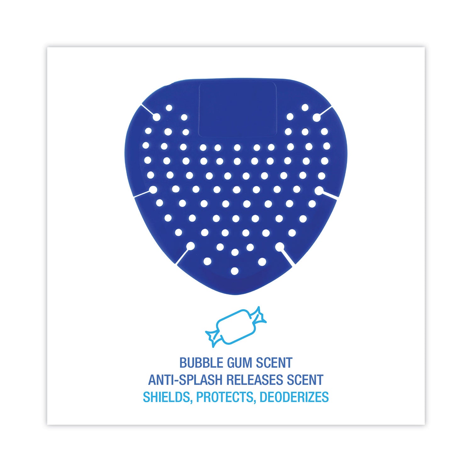 Deodorizing Urinal Screen, Bubblegum Scent, Blue, Dozen