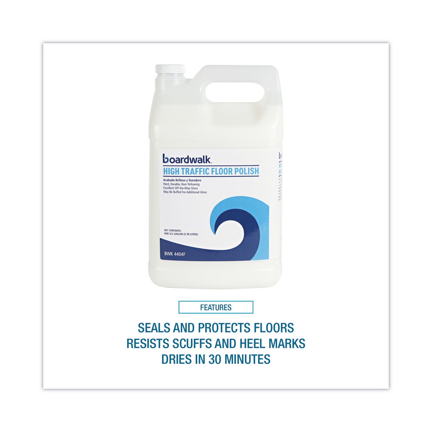 High Traffic Floor Polish, Apply 3 to 5 Coats per Application, Unscented, 1 gal Bottle