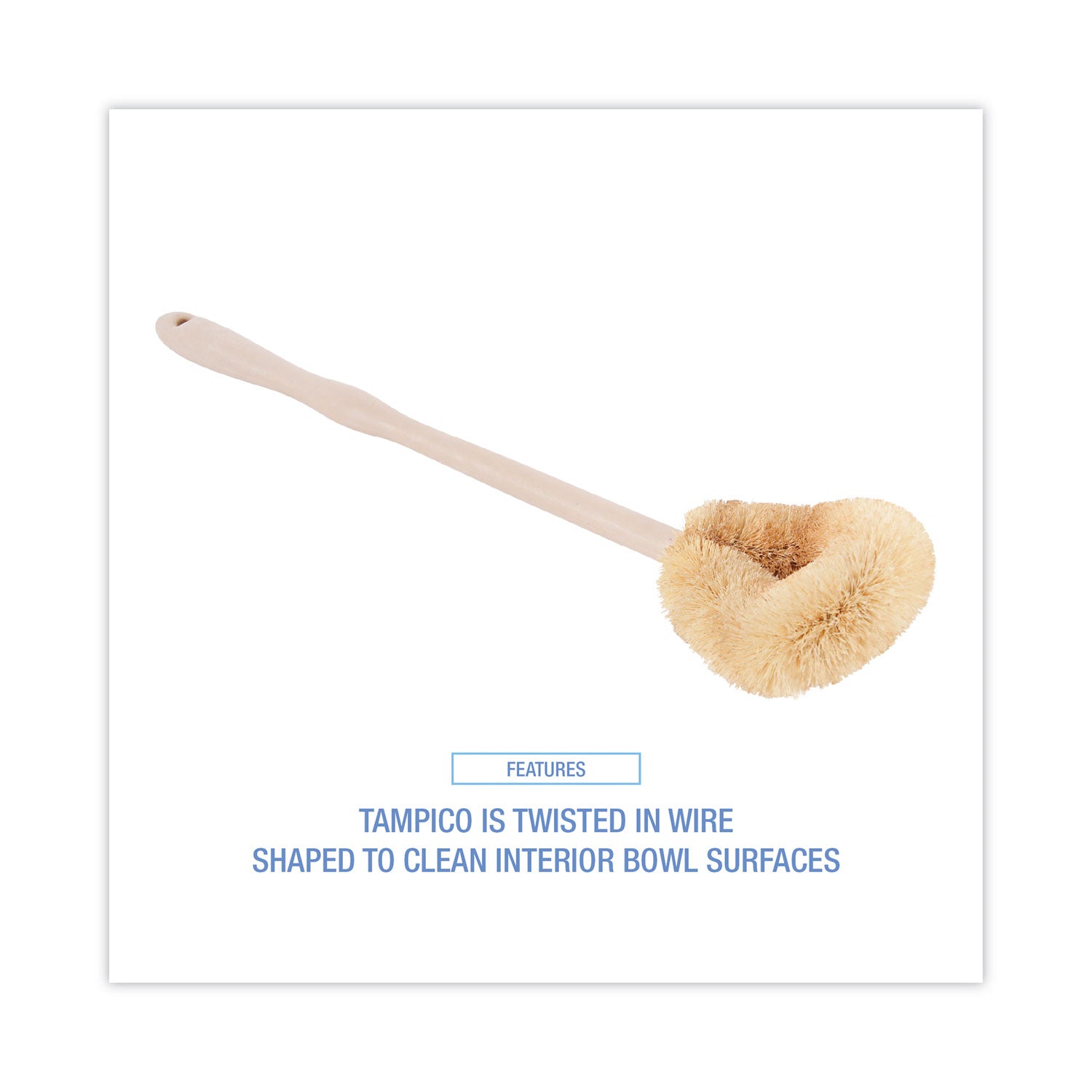 Tampico Toilet Bowl Brush, 19" Overall Length, Beige