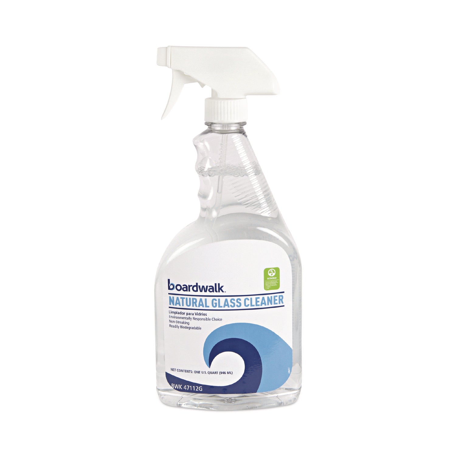 Natural Glass Cleaner, Unscented, 32 oz Trigger Spray Bottle, 12/Carton