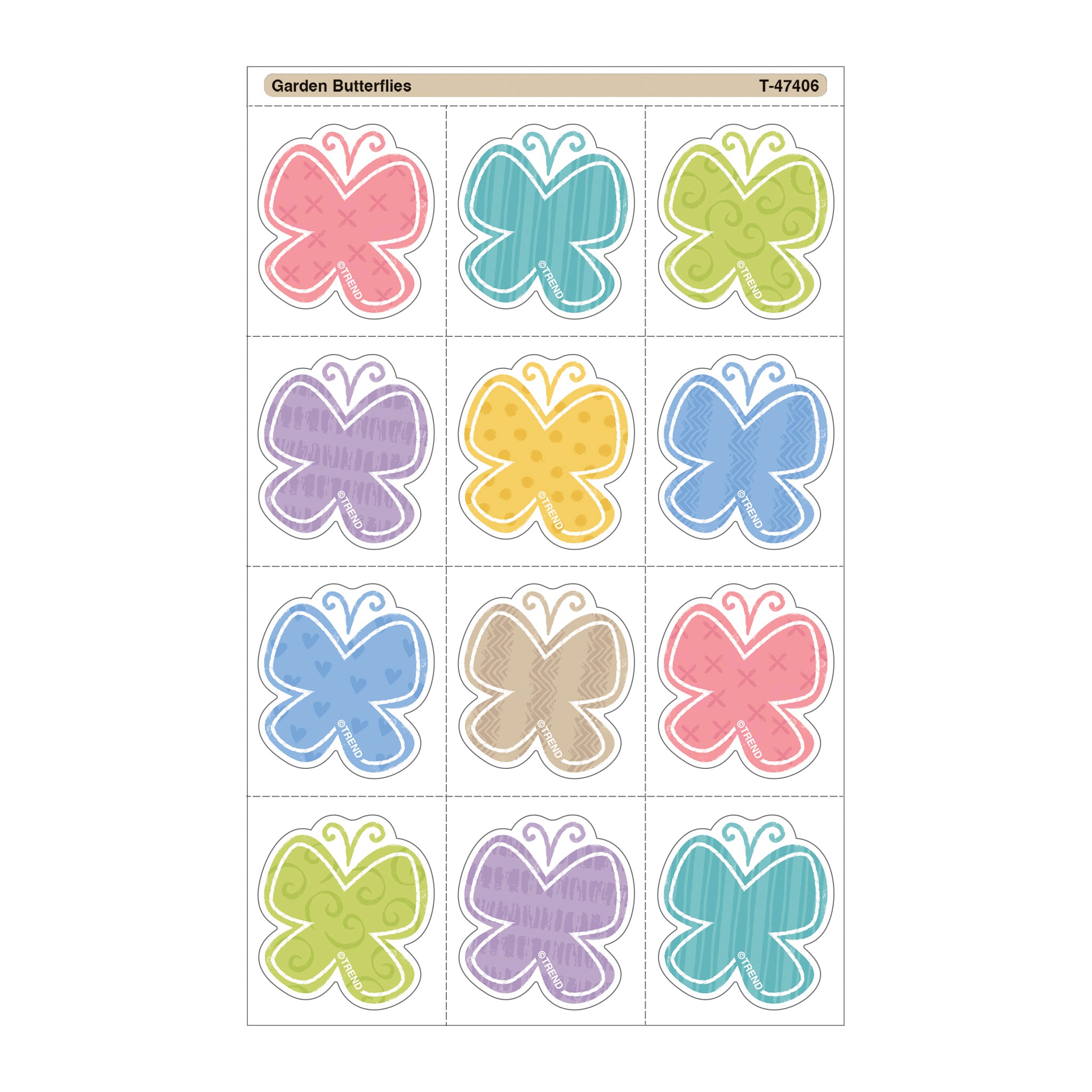 Garden Butterflies Tear & Share Stickers®, 60 Count