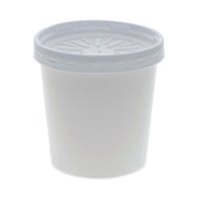 Paper Round Food Container and Lid Combo, 16 oz, 3.75" Diameter x 3.88" h, White, 250/Carton