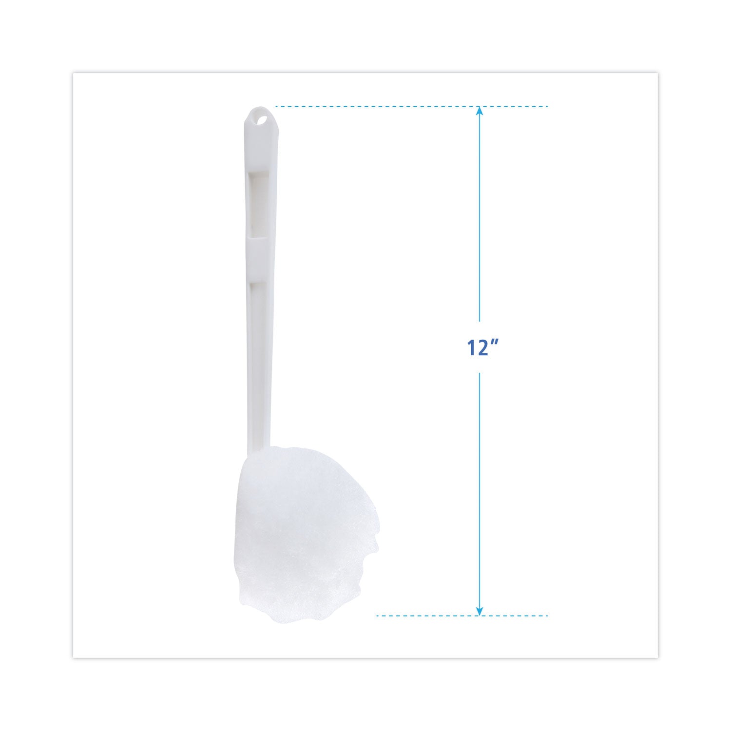 Deluxe Toilet Bowl Mop, 12" Handle, 2" Mop Head, White