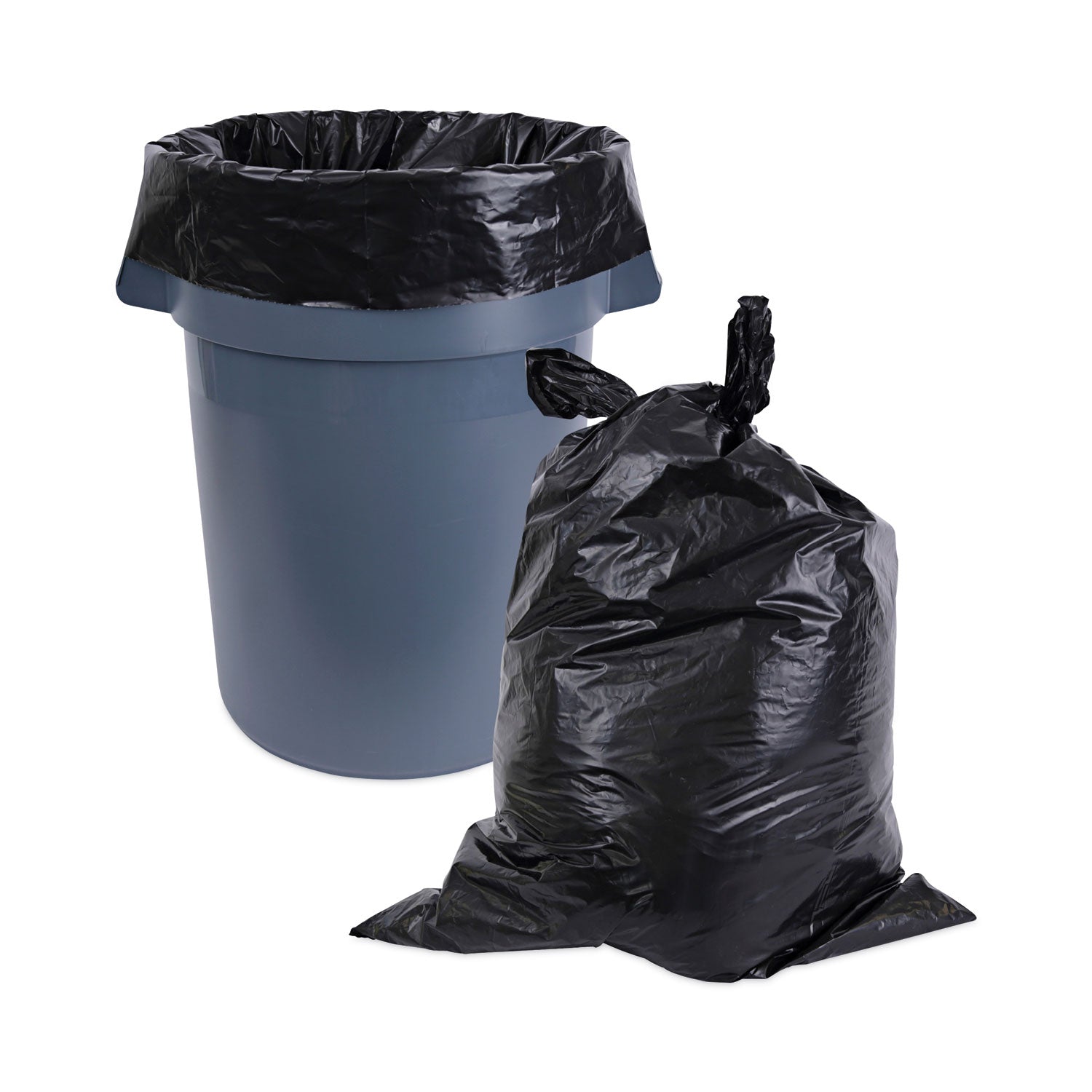 Industrial Drum Liners Rolls, 60 gal, 2.7 mil, 38" x 63", Black, 50/Carton