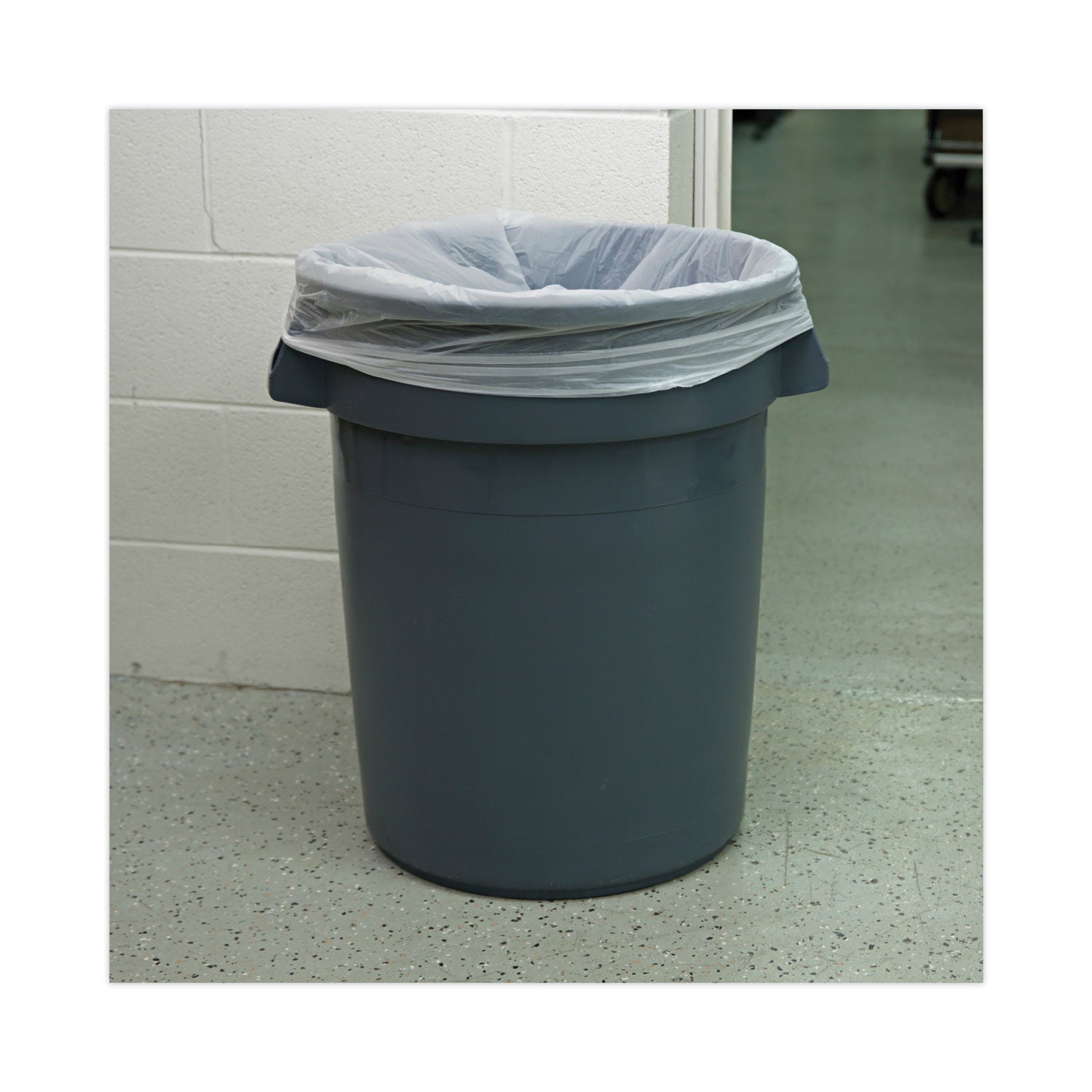Linear Low Density Industrial Can Liners, 30 gal, 0.9 mil, 30" x 36", White, Flat Pack, 100/Carton