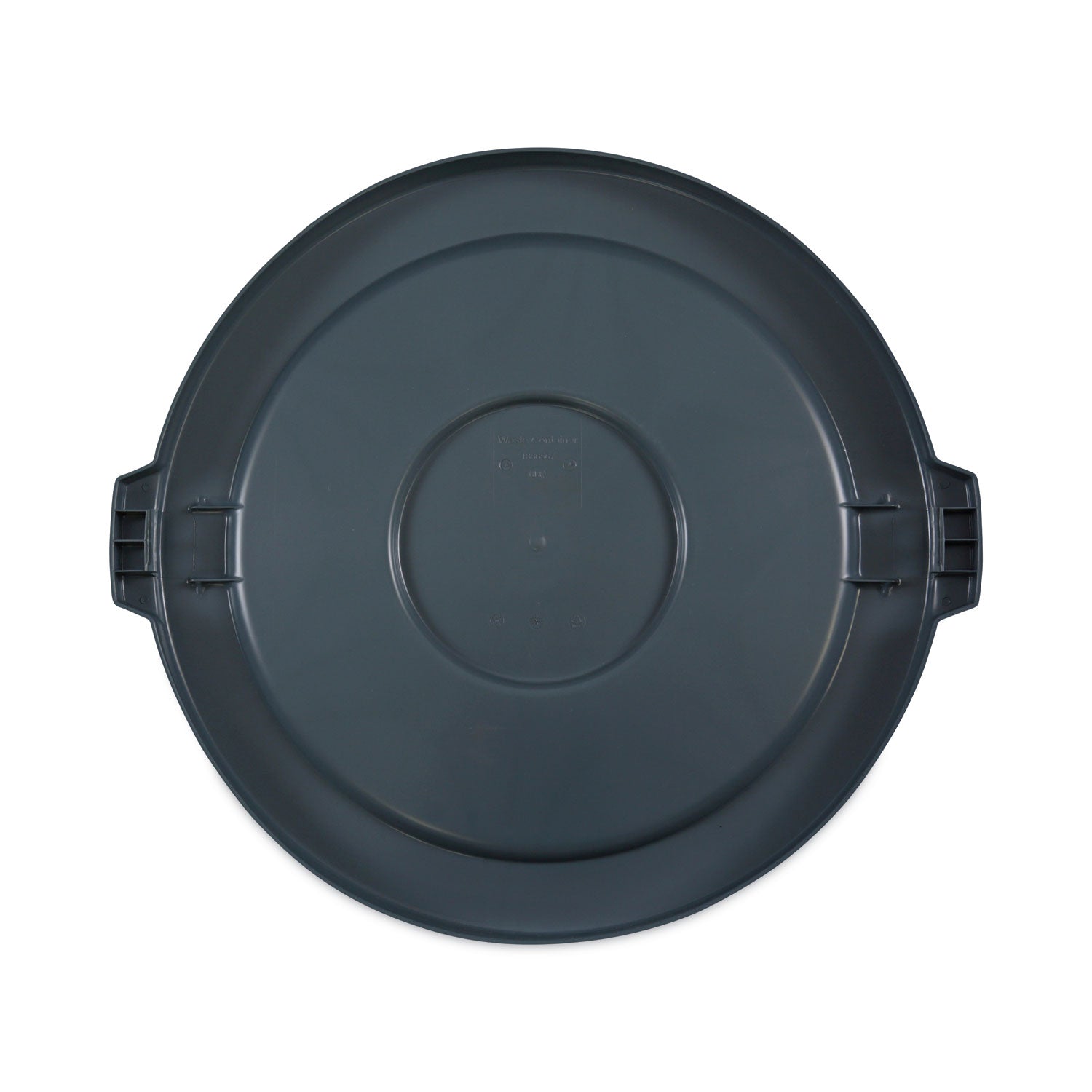 Lids For 44 Gal Waste Receptacles, Flat-Top, Round, Plastic Gray