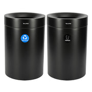 50 Gallon Stainless Steel Recycling Can and Trash Receptacle (Black)