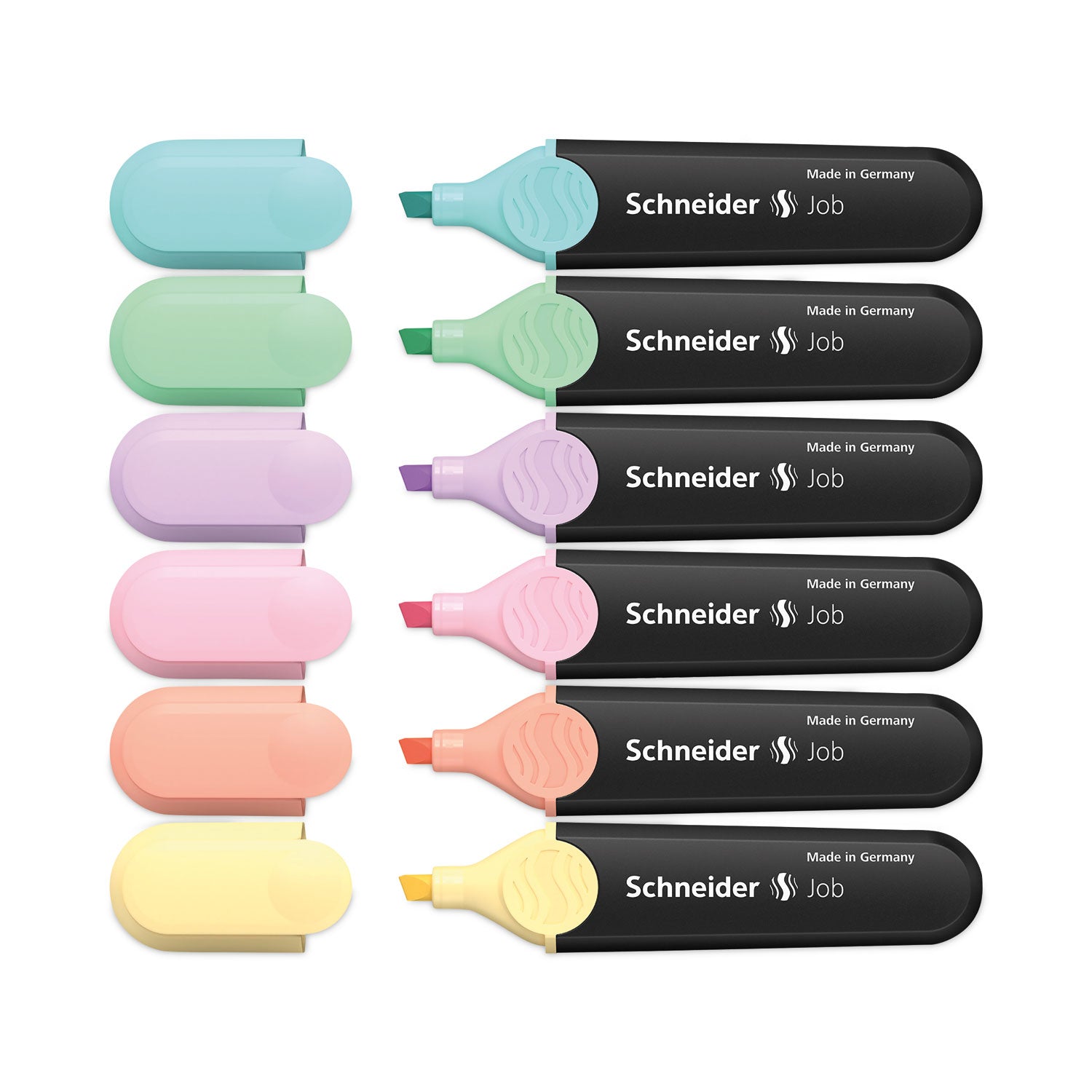 1 mm Chisel, 5 mm Marker Point - Pastel Turquoise, Pastel Vanilla, Pastel Peach, Pastel Rose, Pastel Lavender, Pastel Mint Green Ink - Polypropylene Barrel - 6 / Set