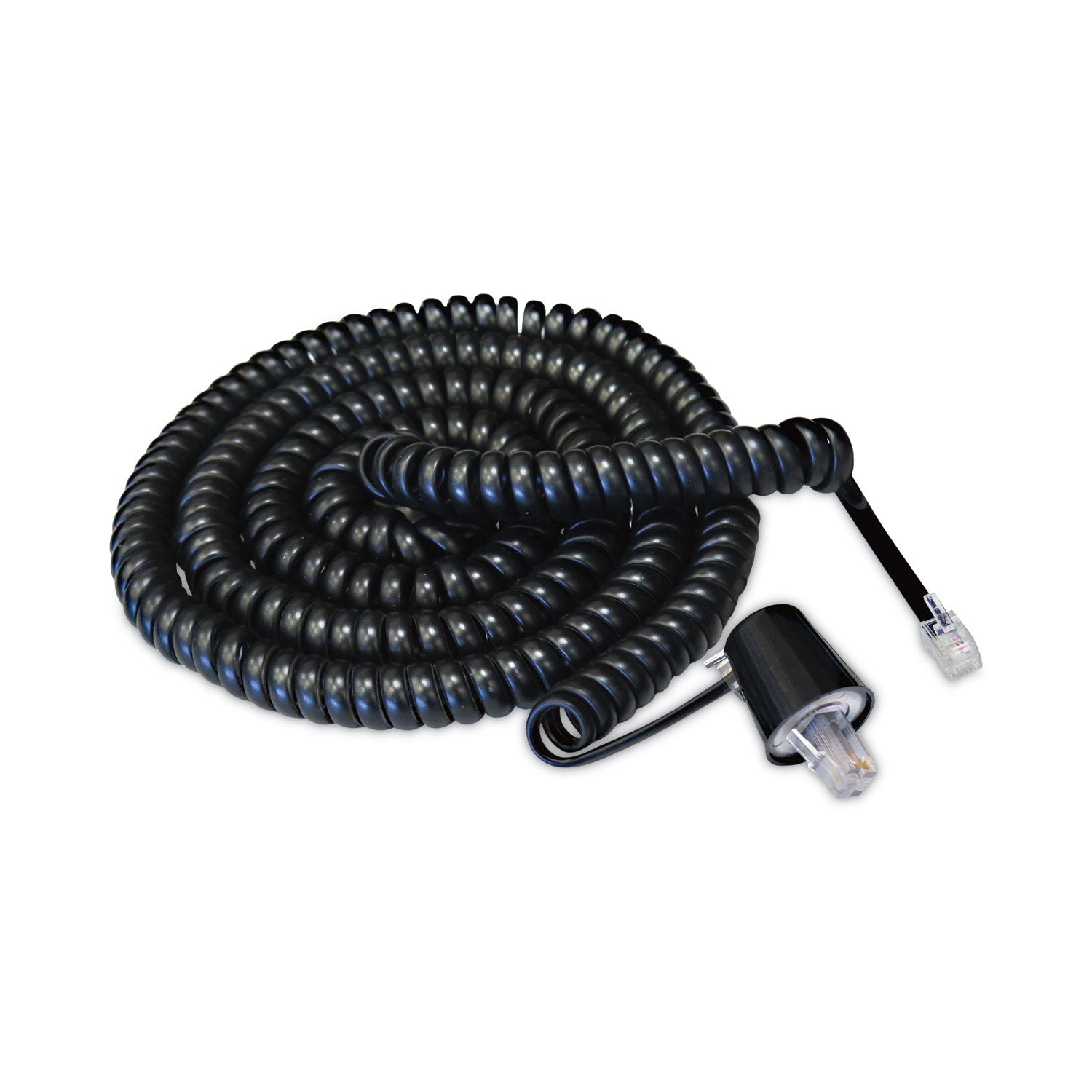 25 ft Phone Cable for Phone - First End: 1 x RJ-11 Phone - Male - Second End: 1 x RJ-11 Phone - Male - Gold Plated Contact - Black - 1 Each
