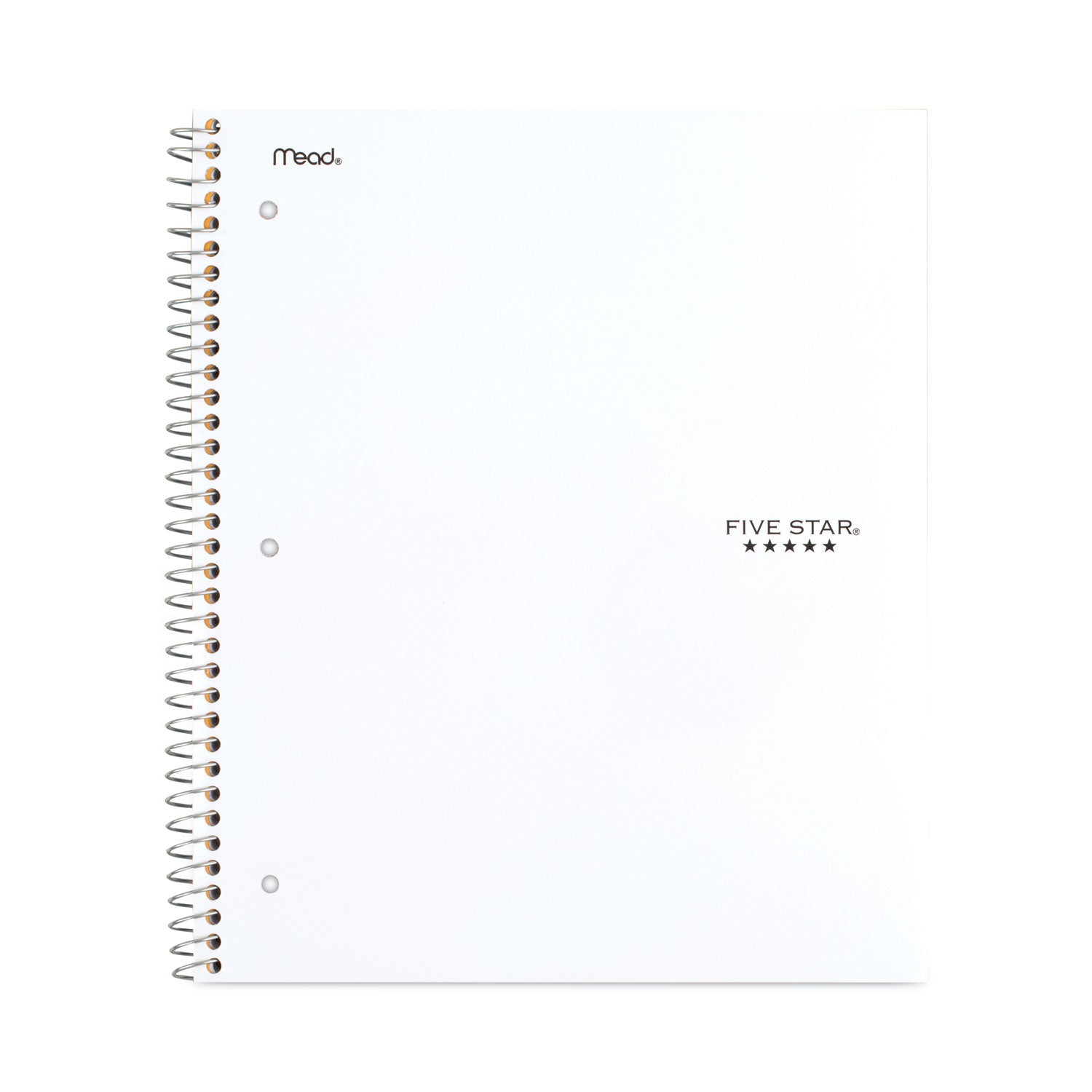 Mead Five Star 1-Subject Spiral Notebook, 100 Sheets, 11" x 8.5", 3-Hole Punched, Assorted Covers, Dual-Pocket Divider, Water Resistant, Bleed Resistant, Perforated, Spiral Lock, 6 Pack