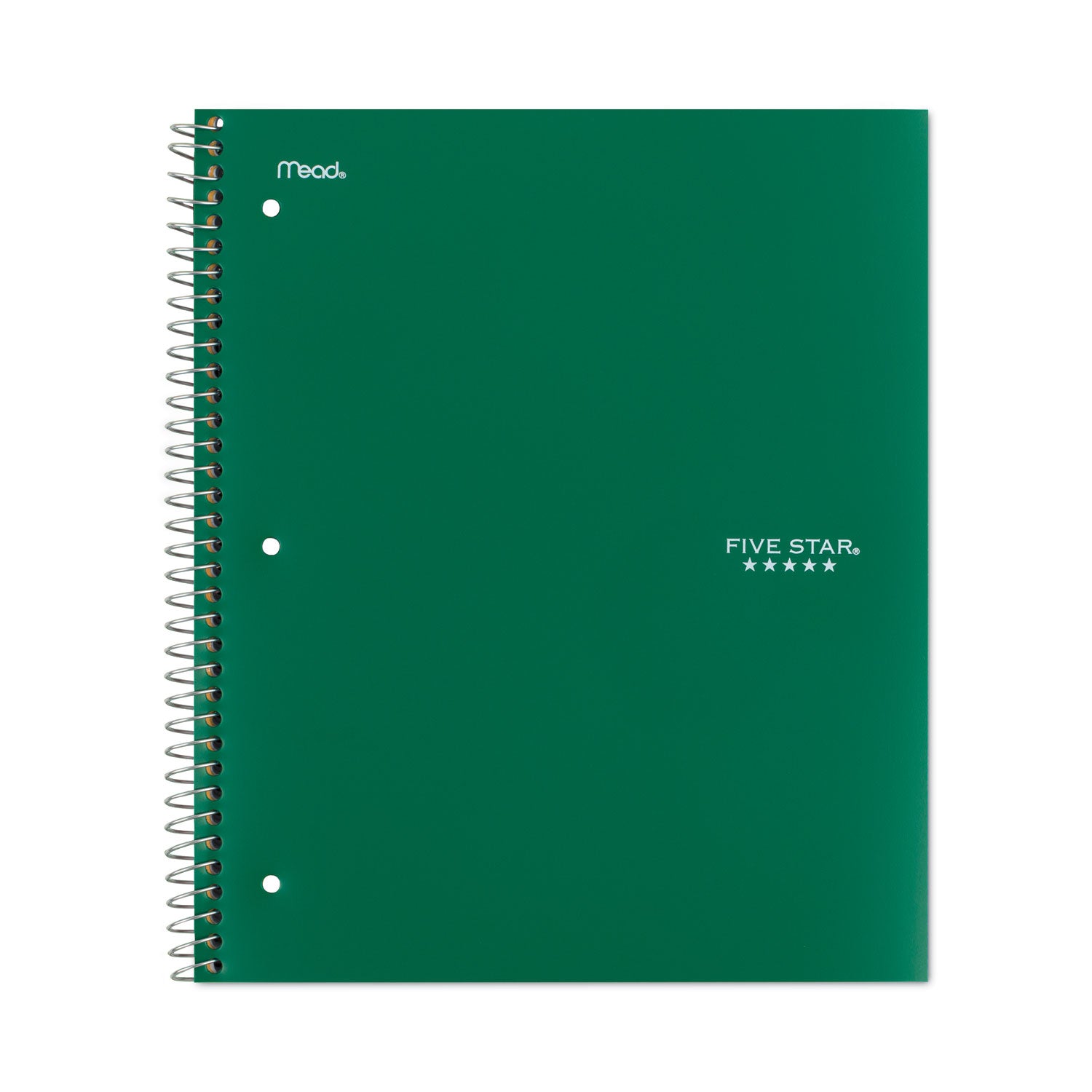 Mead Five Star 1-Subject Spiral Notebook, 100 Sheets, 11" x 8.5", 3-Hole Punched, Assorted Covers, Dual-Pocket Divider, Water Resistant, Bleed Resistant, Perforated, Spiral Lock, 6 Pack