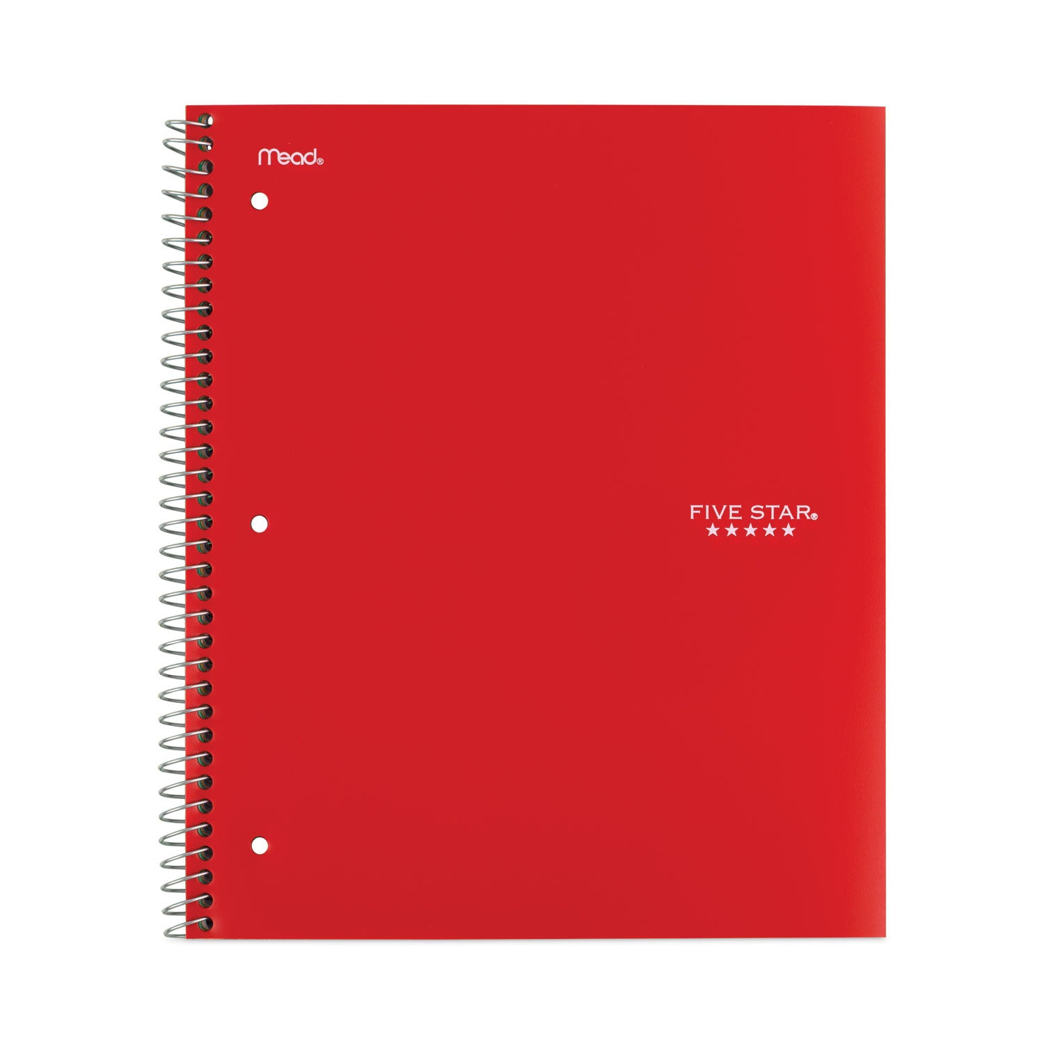 Mead Five Star 1-Subject Spiral Notebook, 100 Sheets, 11" x 8.5", 3-Hole Punched, Assorted Covers, Dual-Pocket Divider, Water Resistant, Bleed Resistant, Perforated, Spiral Lock, 6 Pack