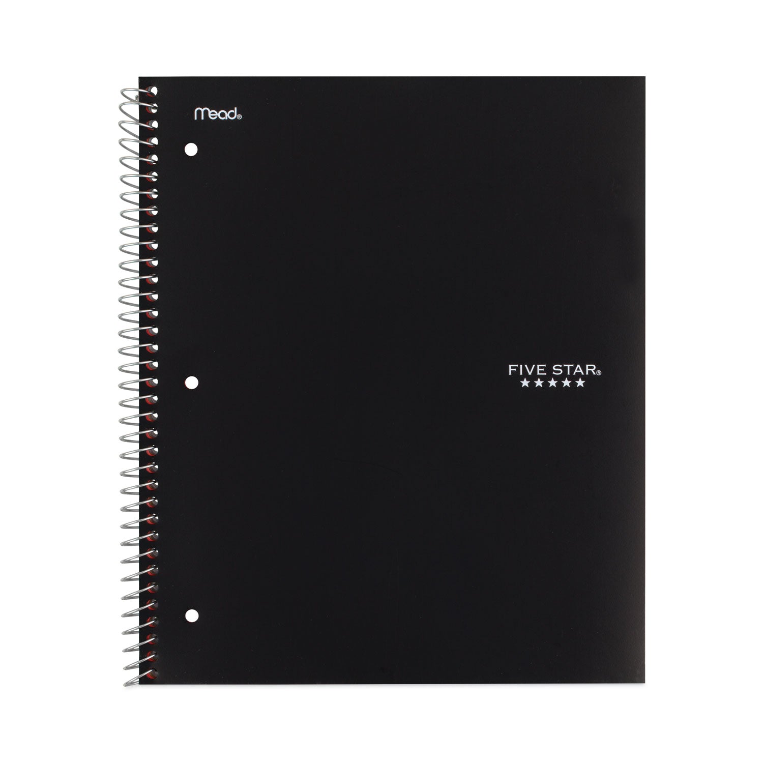 Mead Five Star 1-Subject Spiral Notebook, 100 Sheets, 11" x 8.5", 3-Hole Punched, Assorted Covers, Dual-Pocket Divider, Water Resistant, Bleed Resistant, Perforated, Spiral Lock, 6 Pack