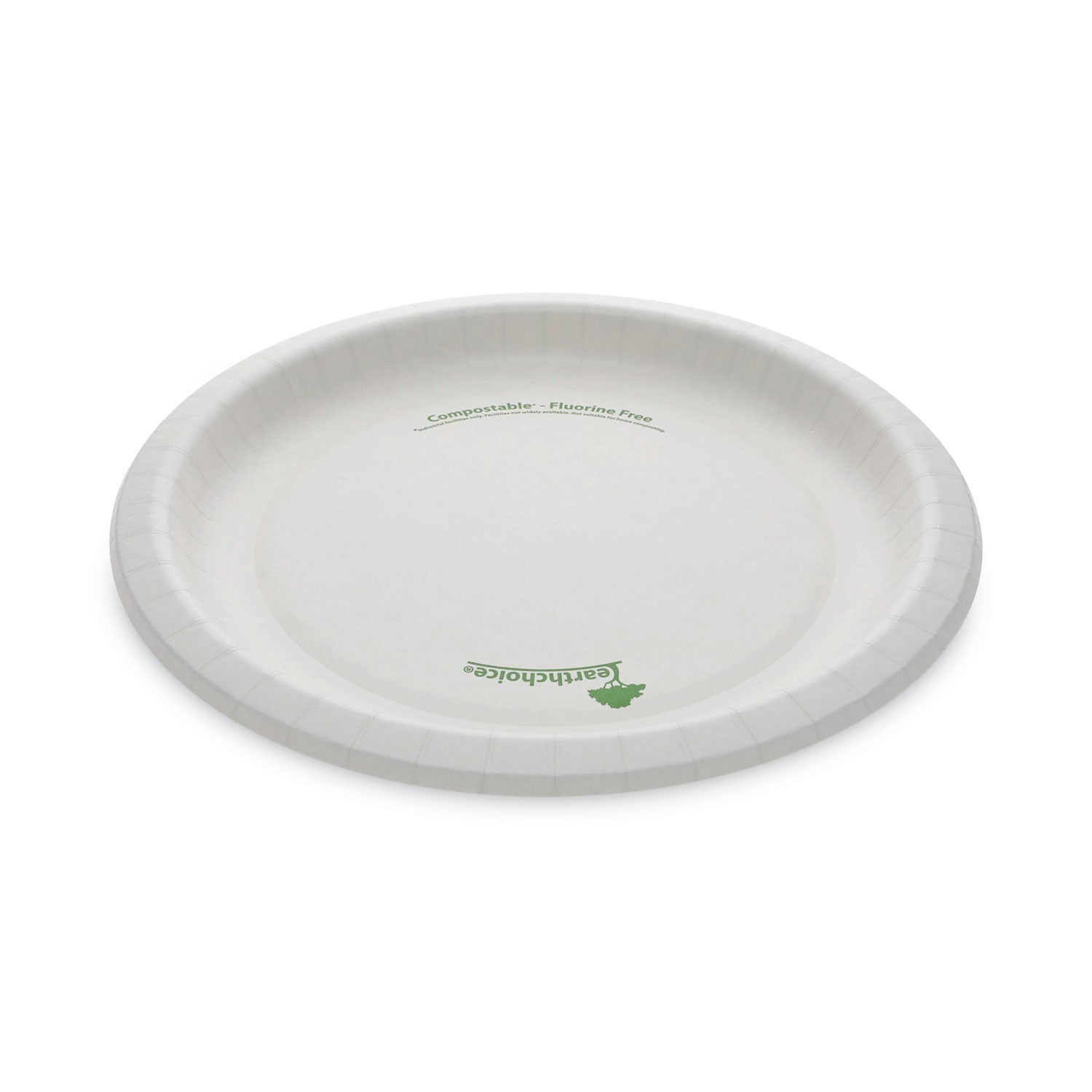 EarthChoice Pressware Compostable Dinnerware, Plate, Paper, 10" dia, White, 300/Carton