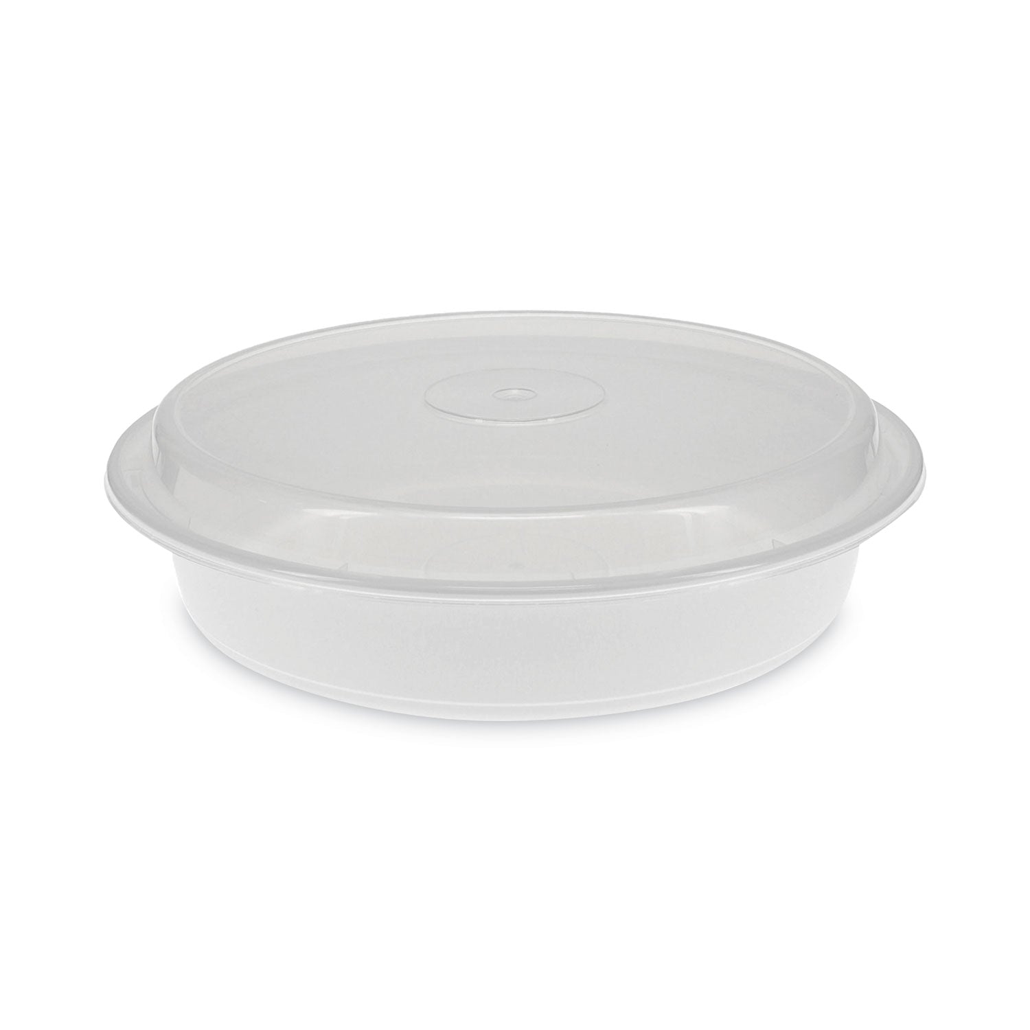 Newspring VERSAtainer Microwavable Containers, 48 oz, 9 x 9 x 2.38, White/Clear, Plastic, 150/Carton