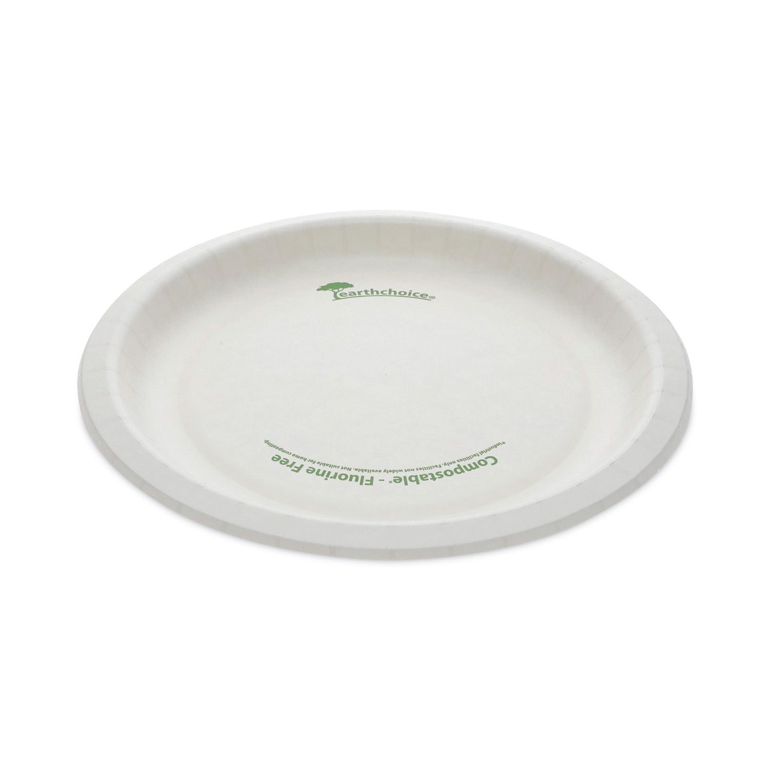 EarthChoice Pressware Compostable Dinnerware, Plate, Paper, 9" dia, White, 450/Carton