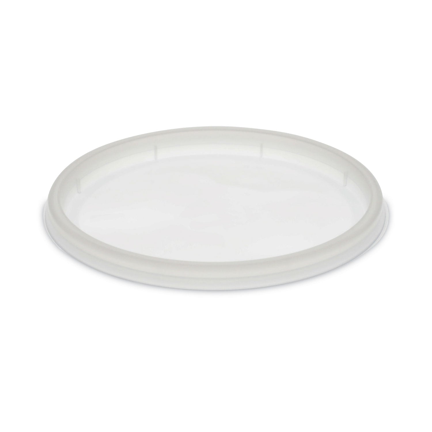 Newspring DELItainer Microwavable Container Lid, Recessed, 4.55" Diameter x 0.4" h, Translucent, Plastic, 480/Carton