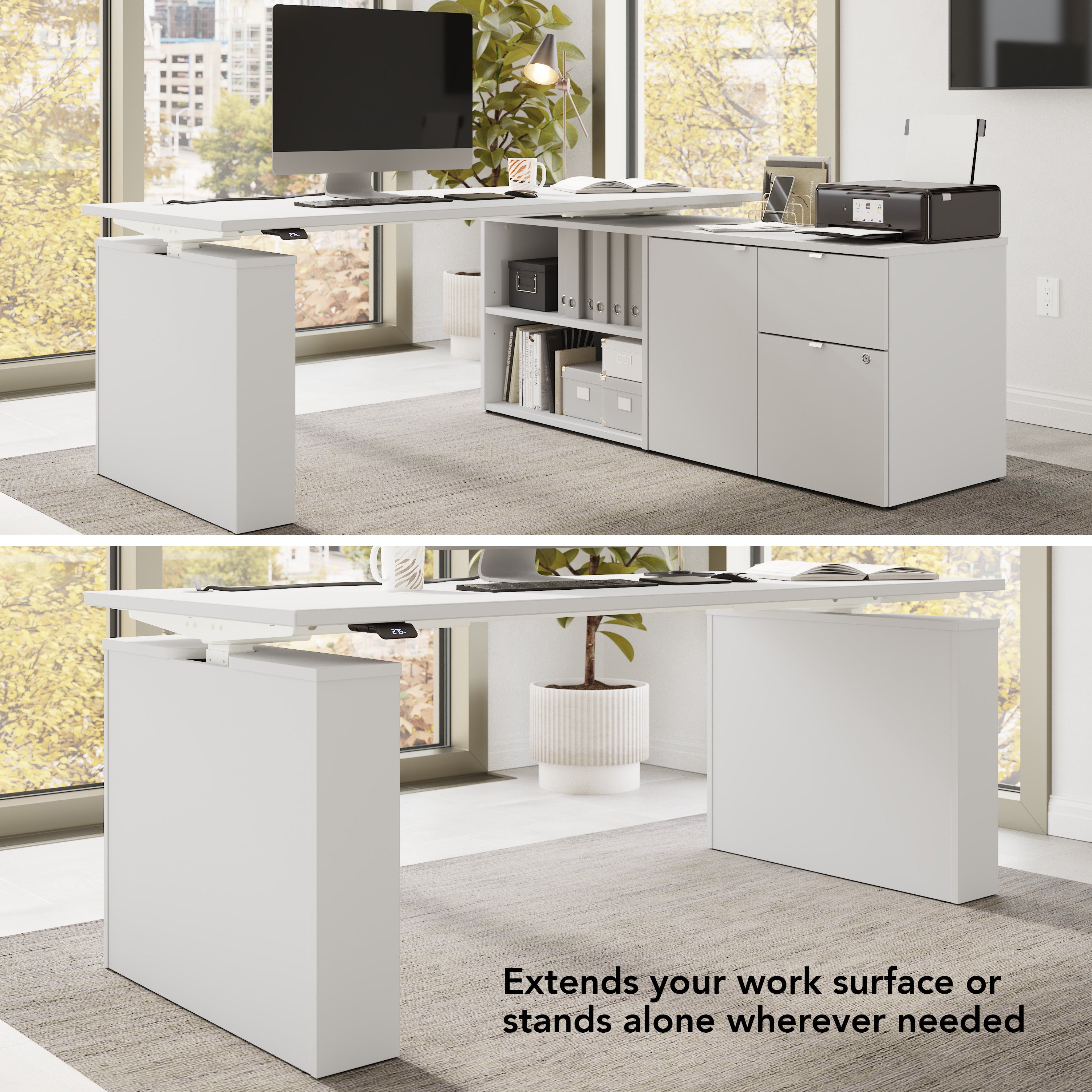 Bush Business Furniture Stratus&nbsp;30W Office Storage Cabinet with Drawers in White - 31.26" Width x 19.61" Depth x 24.15" Height