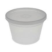 Newspring DELItainer Microwavable Container, 16 oz, 2 x 2 x 2, Clear, Plastic, 240/Carton