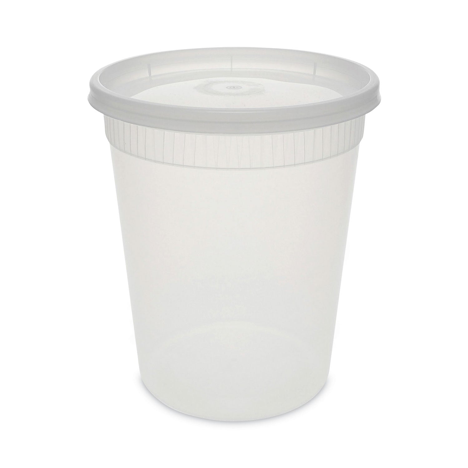 Newspring DELItainer Microwavable Container, 32 oz, 4.55" Diameter x 5.55" h, Clear, Plastic, 240/Carton