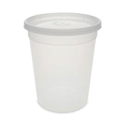 Newspring DELItainer Microwavable Container, 32 oz, 4.55" Diameter x 5.55" h, Clear, Plastic, 240/Carton