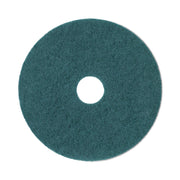 Heavy-Duty Scrubbing Floor Pads, 20" Diameter, Green, 5/carton