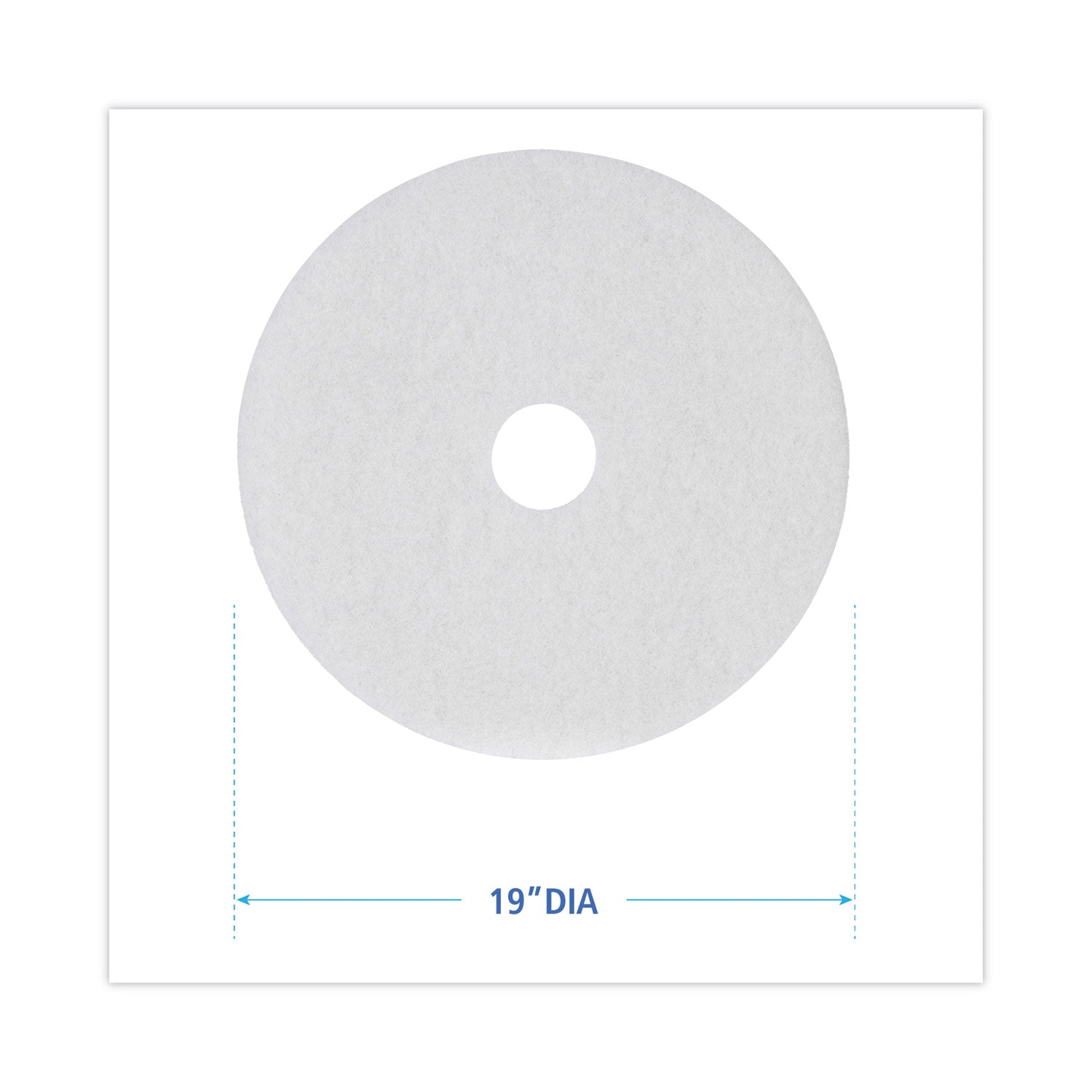 Polishing Floor Pads, 19" Diameter, White, 5/carton