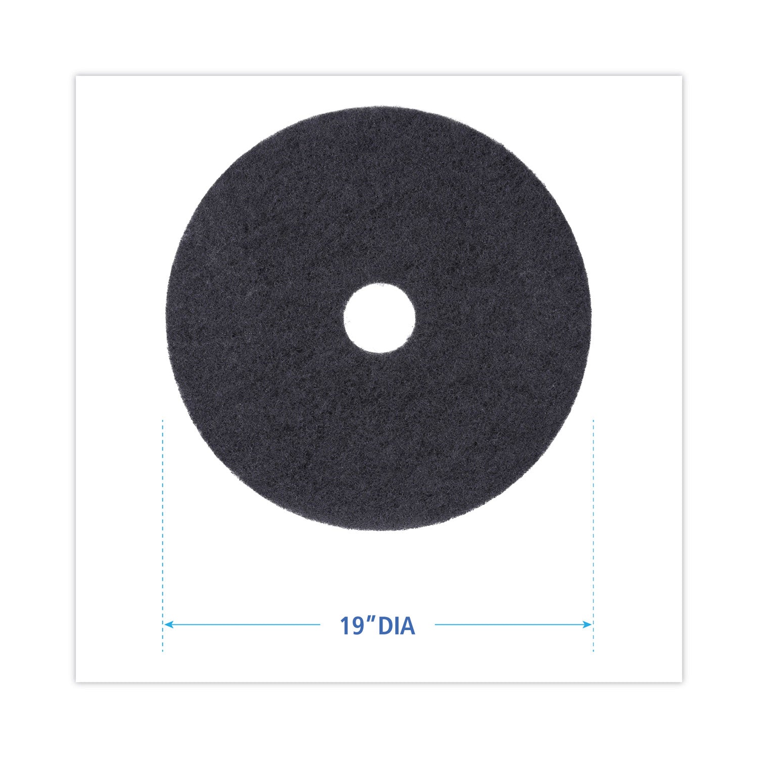 Stripping Floor Pads, 19" Diameter, Black, 5/carton