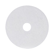 Polishing Floor Pads, 17" Diameter, White, 5/carton