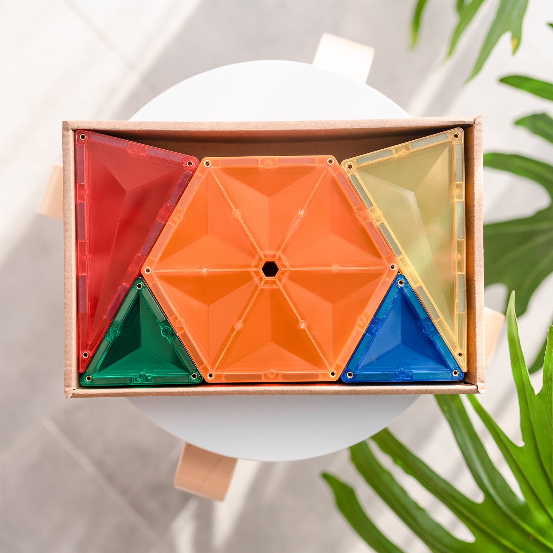 Magnetic Tiles Rainbow Geometry Pack, 30 Pieces