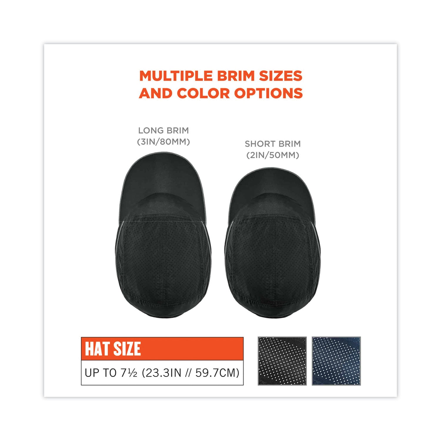 Ergodyne Skullerz 8965 Bump Cap Hat with LED Light, Black, Lightweight, Impact Resistant, Breathable, Removable, Washable, Antimicrobial, Includes 4 CR2032 Batteries, 1 Each