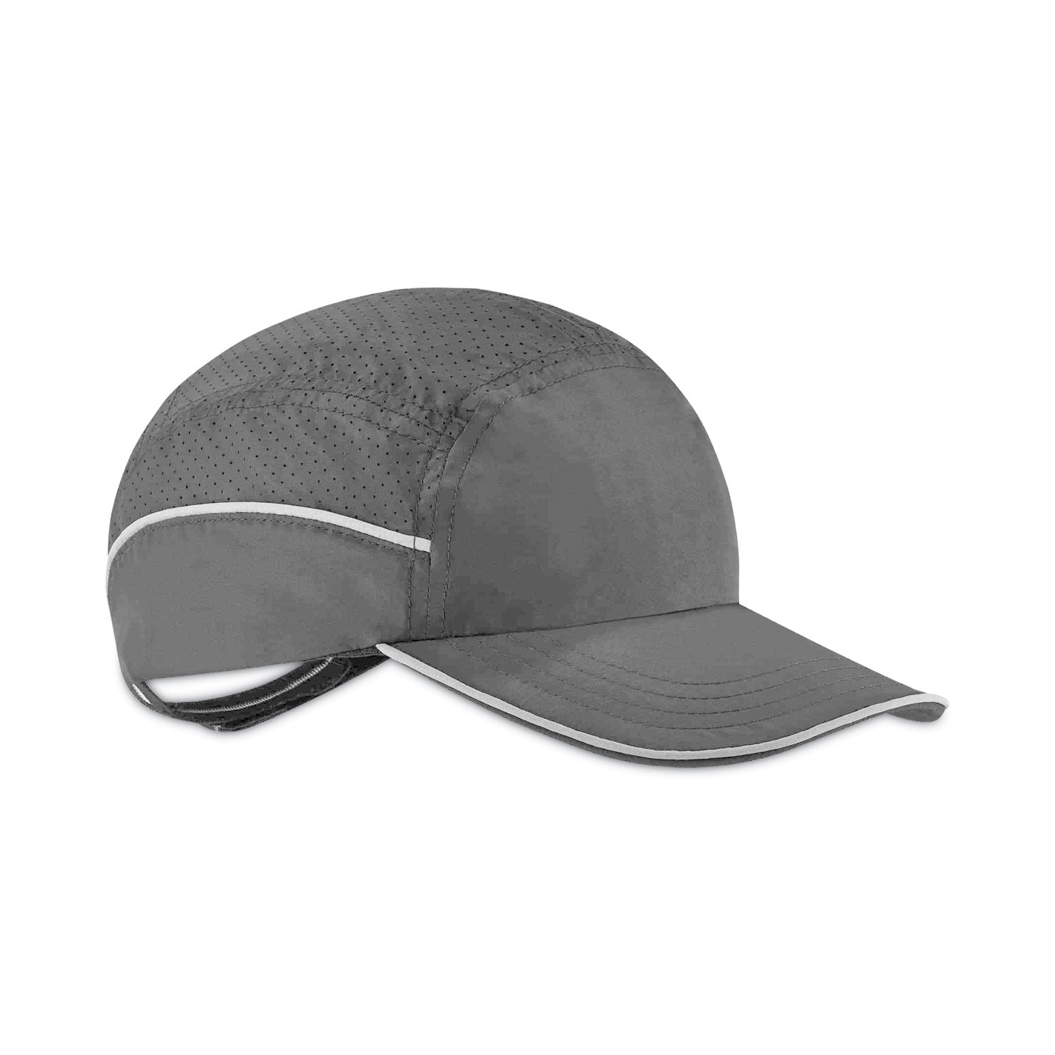 Ergodyne Skullerz 8965 Long Brim Cap with LED Light, Black, Nylon, Lightweight, Impact Resistant, Breathable, Removable, Washable, Antimicrobial, Reflective Strap, Includes 4 CR2032 Batteries, 1 Each