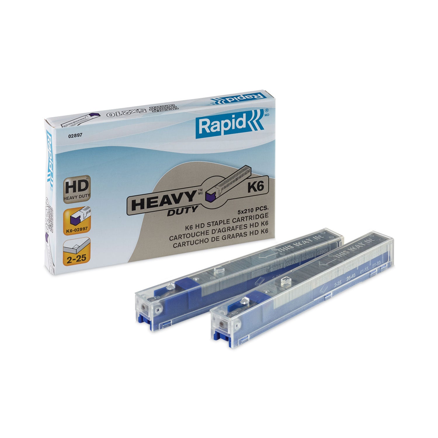 Heavy Duty - 1/4" Leg - Holds 25 Sheet(s) - for Paper - Blue - 1 Box