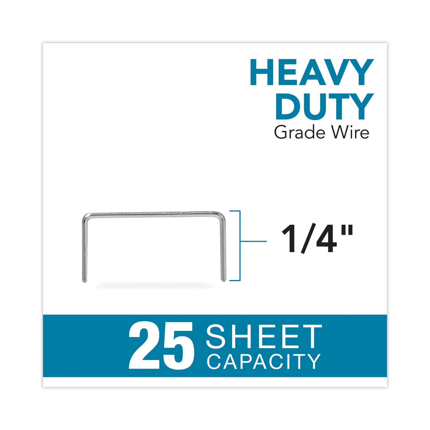 Heavy Duty - 1/4" Leg - Holds 25 Sheet(s) - for Paper - Blue - 1 Box